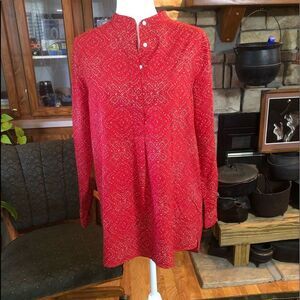 Lauren size Medium long sleeve red blouse